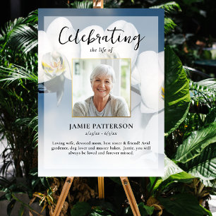 Orchideen-Blumen-Feier-des-Lebens-Foto, Beerdigung Poster