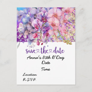 Orchideen-Blumen Geburtstag Termin Karte Postkarte