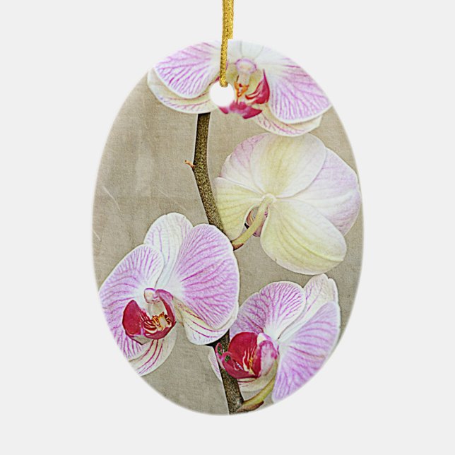 Orchideen-Blumen-Verzierung Keramikornament (Vorne)