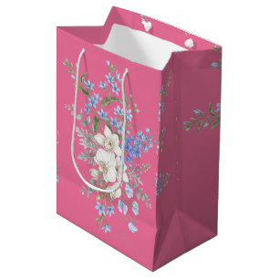 Orchideen-Blumenstrauß, Floral Aquarell Mittlere Geschenktüte