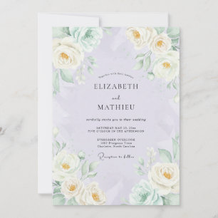 Orchideen-Creme-Pfingstrosen-Hochzeit Einladung