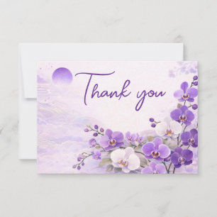 Orchideen-Dankeskarte – Lila Blumendesign Dankeskarte