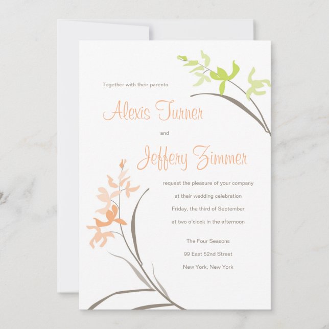 Orchideen-Hochzeits-Einladung Einladung (Vorderseite)