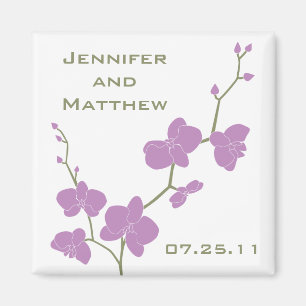 Orchideen Hochzeitsmagnet - Vintage Olive und Viol Magnet