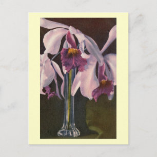 Orchideen in einer Vase, Vintag Postkarte
