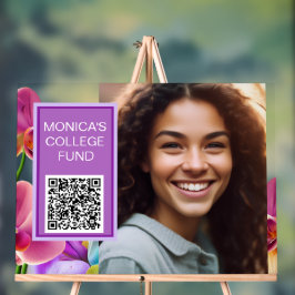Orchideen individuelles QR-Code-Schild Acrylschild