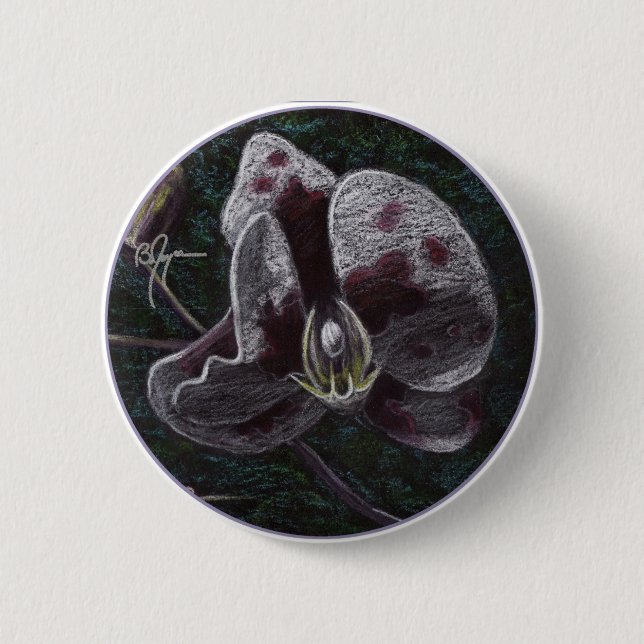 Orchideen-Knopf Button (Vorderseite)