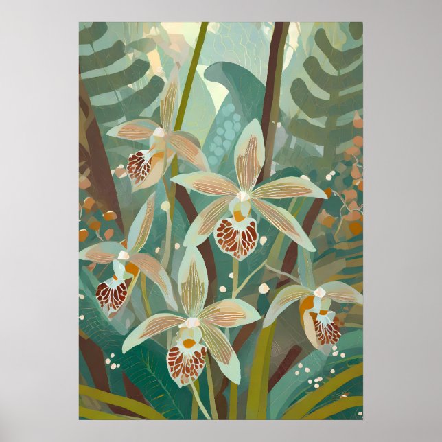 Orchideen Kunst V13 Poster (Vorne)