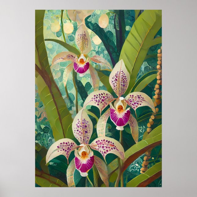 Orchideen Kunst V27 Poster (Vorne)