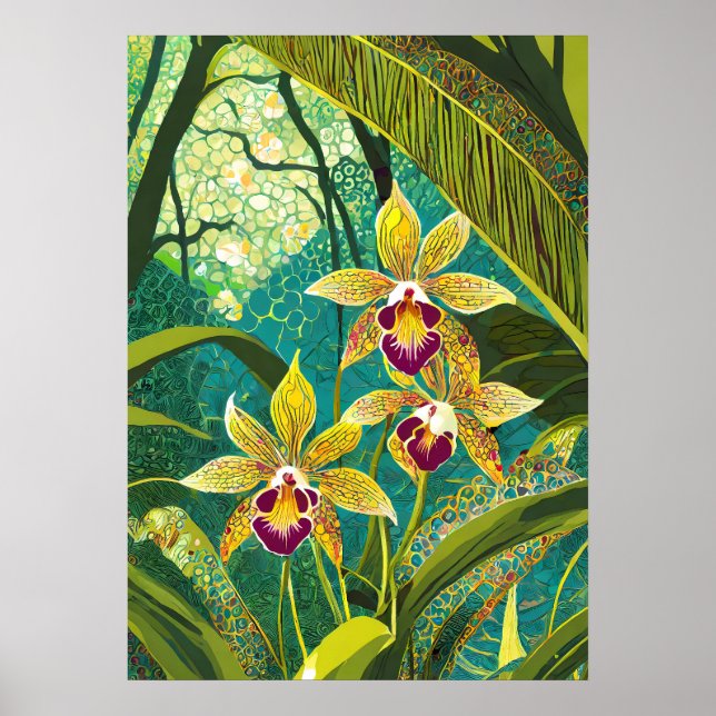 Orchideen Kunst V28 Poster (Vorne)