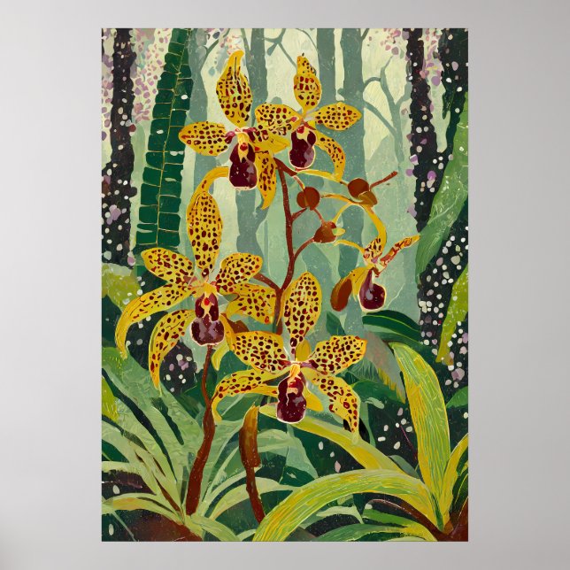 Orchideen Kunst V38 Poster (Vorne)