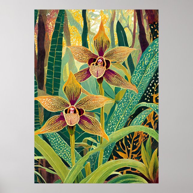 Orchideen-Kunst V48 Poster (Vorne)