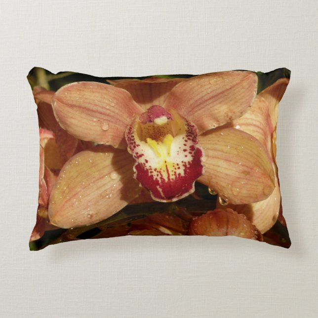 Orchideen mit Raindrops floral Dekokissen (Vorderseite)