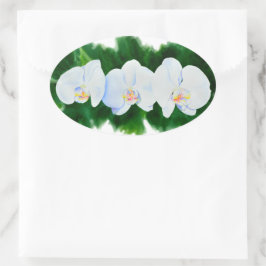 Orchideen Ovaler Aufkleber