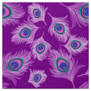Orchideen-Pfau-Federn auf Amethyst Lila Stoff