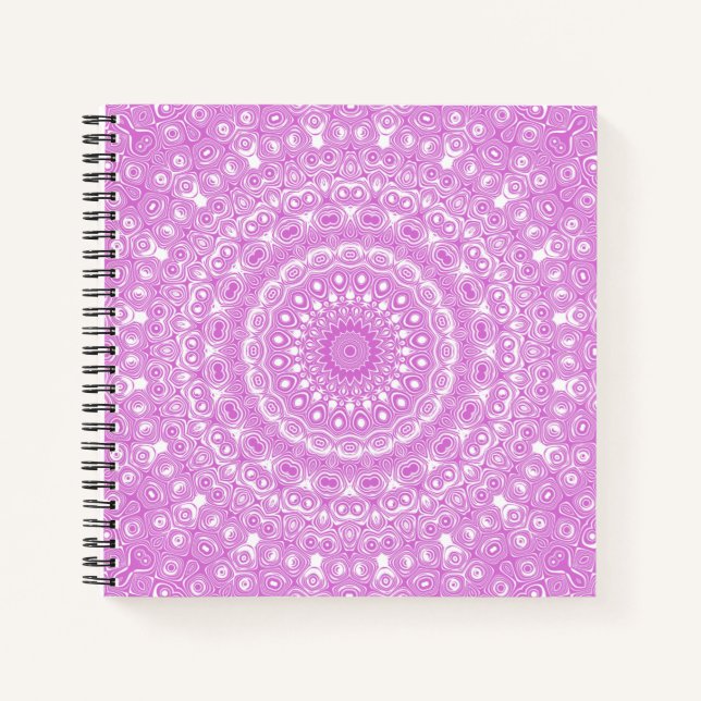 Orchideen-Rosa-Mandala-Muster Notizbuch (Vorderseite)