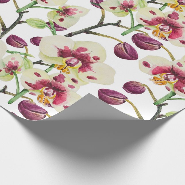 Orchideen u. Blumen Geschenkpapier (Ecke)