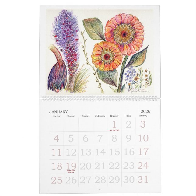 Orchideen und andere Blumen Kalender (Jan 2026)