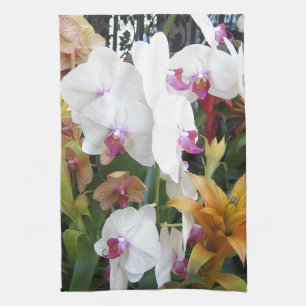 Orchideen und Eisen Küchentuch