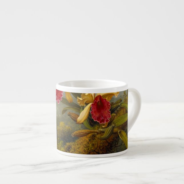 Orchideen und Hummingbird Heade Espressotasse (Vorderseite Rechts)