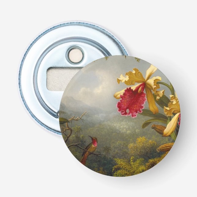 Orchideen und Hummingbird Heade Flaschenöffner (Vorderseite)