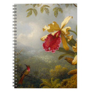 Orchideen und Hummingbird Heade Notizblock