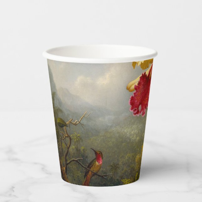 Orchideen und Hummingbird Heade Pappbecher (Vorderseite)