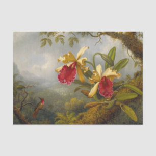 Orchideen und Hummingbird Heade Seidenpapier