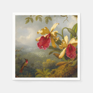 Orchideen und Hummingbird Heade Serviette