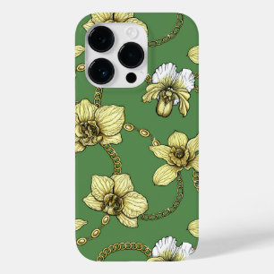 Orchideen und Ketten, gelb und kelgrün Case-Mate iPhone 14 Pro Hülle