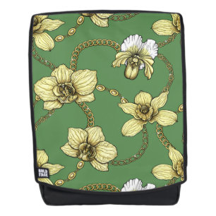 Orchideen und Ketten, gelb und kelgrün Rucksack