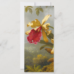 Orchideen und Kolibri Grußkarte