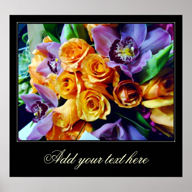 Orchideen und Rose_Poster Poster (Vorne)