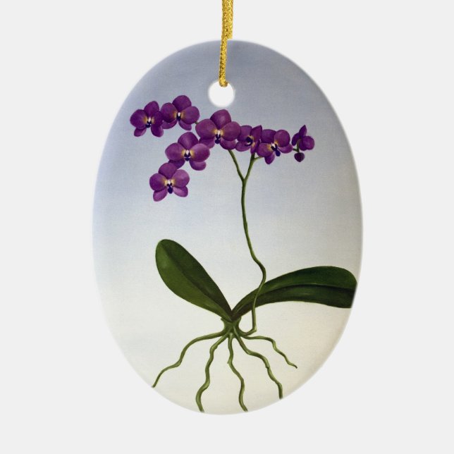 Orchideen-Verzierung Keramikornament (Vorne)