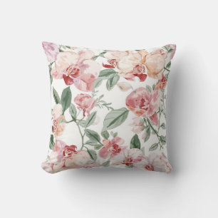 Orchideen-Wiesen-Aquarell-Blumen-Botanik mit rosig Kissen