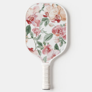 Orchideen-Wiesen-Aquarell-Blumen-Schamhaftes-Botan Pickleball Schläger