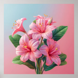 Orchideenblumenarrangement in Rosa Poster