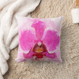 Orchideenblüten-Aquarell - rosa wb 02 Kissen