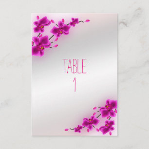 Orchideenblüten Elegante Florale Hochzeit Tischnum Einladung