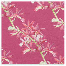 Orchideengewebe aus rotem Kunstmuster Stoff
