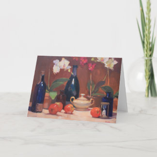Orchideenkunst mit Zuckerschale und Flaschen Karte