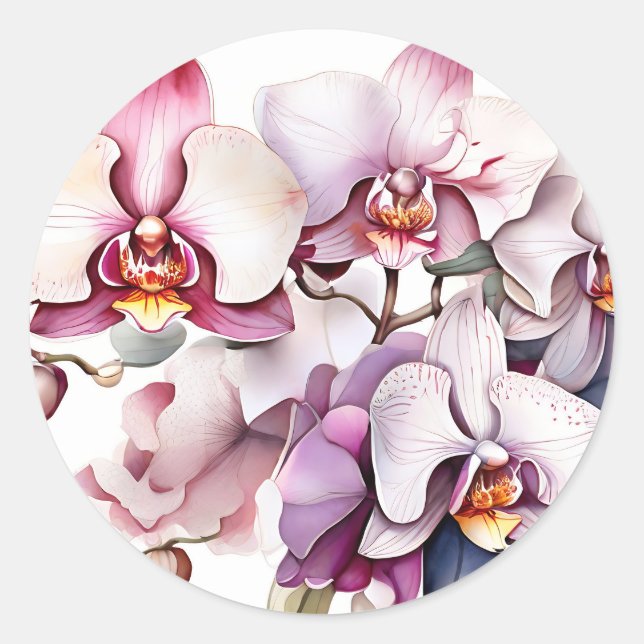 Orchideenwasser Runder Aufkleber (Vorderseite)