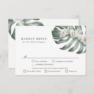 Orchidées blanches Mariage tropical RSVP avec Entr