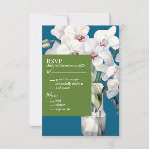 Orchidées Blanches Océan Bleu Mariage Invitations