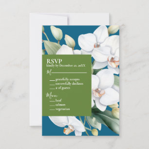 Orchidées Blanches Océan Bleu Mariage Invitations