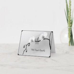 Orchidées blanches pour la mort de la mère - carte