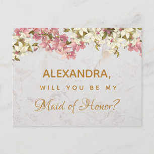 Orchidées de marbre floral Maid of Honor Carte pos