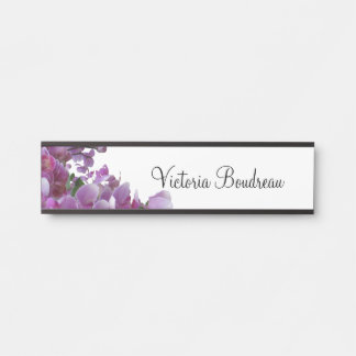 Orchidées de plaque d'identification de tenture en