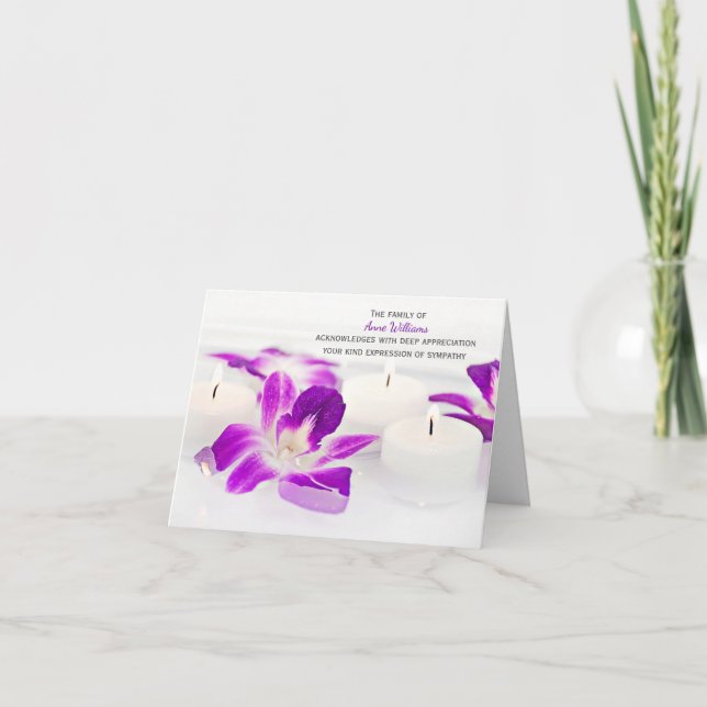 Orchidées et bougies Merci de la famille (Devant)