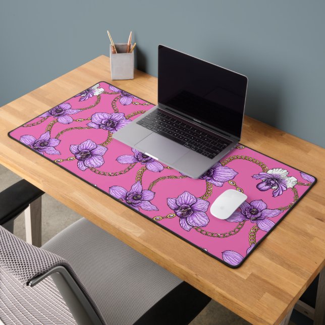 Orchidées et chaînes, violet et rose (Bureau 2)
